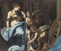 Saint Catherine of Alexandria tended by putti - (after) Simone Pignoni