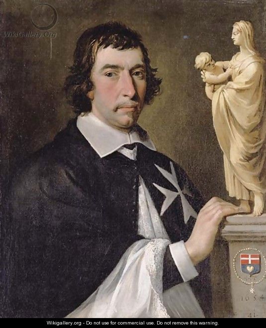 Portrait of a Knight of Malta, presumably Francois Joseph de Robert de Termes, aged 41 - (after) Philippe De Champaigne