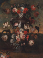 Flowers in an urn in a landscape - (after) Pieter Casteels III