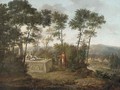 A classical landscape with figures by a tomb - (after) Pierre-Henri De Valenciennes