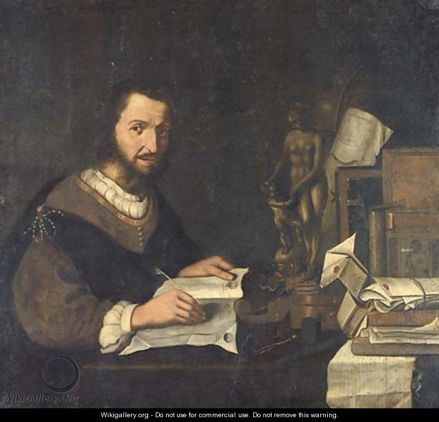 Portrait of a connoisseur - (after) Pieter Gerritsz. Van Roestraeten