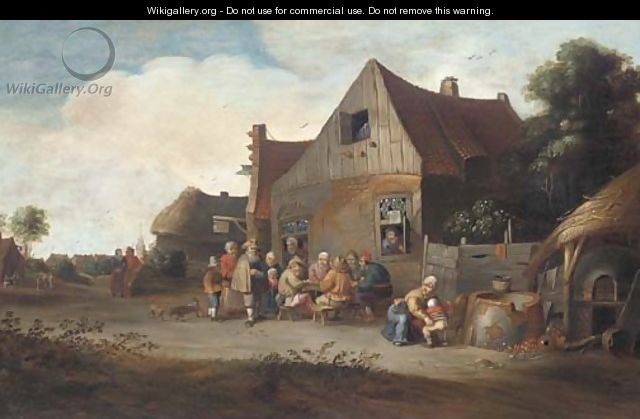 Peasants outside an inn - (after) Pieter De Bloot