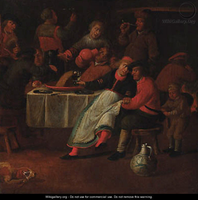 Peasants merrymaking in an inn - (after) Pieter De Bloot