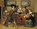 Elegant company in an interior - (after) Pieter Codde