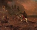 A cavalry skirmish before a town - (after) Pieter Van Bloemen