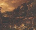 A rocky landscape in a storm - (after) Pieter The Younger Mulier (Tampesta, Pietro)