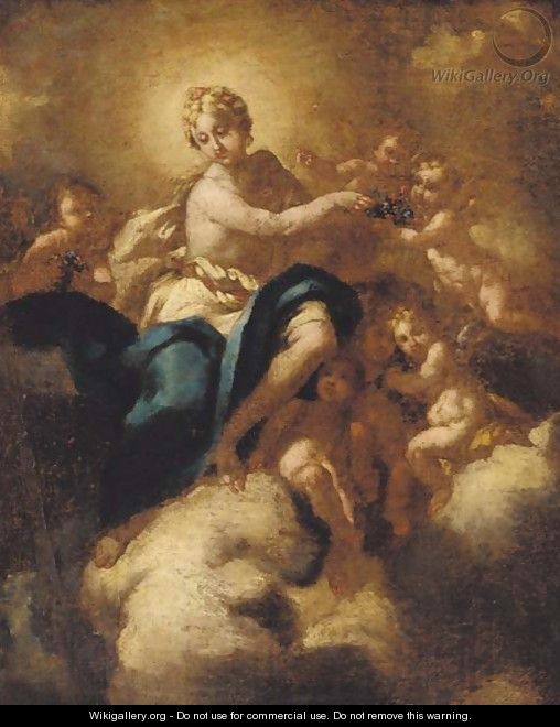 Flora with putti on a nimbus - (after) Michele Da Parma (see Rocca)