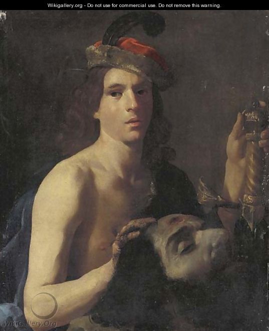 David with the head of Goliath - (after) Nicolas Tournier