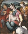 The Holy Family with Saint Catherine in a landscape - (after) Orazio Samacchini