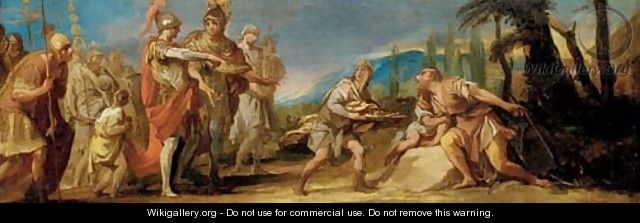A mission from Rome offering a baton to Cincinnatus - (after) Noel Halle