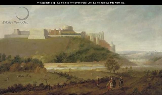Windsor Castle from the north with the River Thames and labourers in the foreground - (after) Peter Tillemans