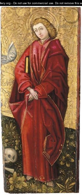 Saint John the Evangelist a fragment from a triptych of the Crucifixion - (after) Peter Murer