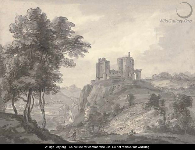 View of a ruined castle - (after) Paul Sandby