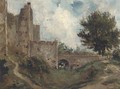 A castle with a dry moat - (after) Lionel Constable