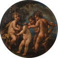 Putti disporting in landscapes - (after) Marcantonio Franceschini