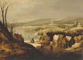 A winter landscape with skaters near a village - Joos Or Josse De, The Younger Momper