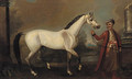 The bloody-shouldered Arabian held by a groom - (after) John Wootton