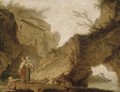 Figures in a rocky landscape - (after) Claude-Joseph Vernet