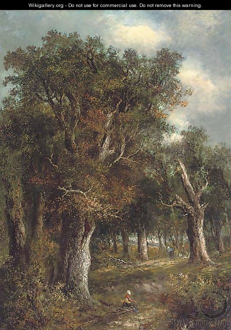 Figures in a woodland - (after) Joseph Thors