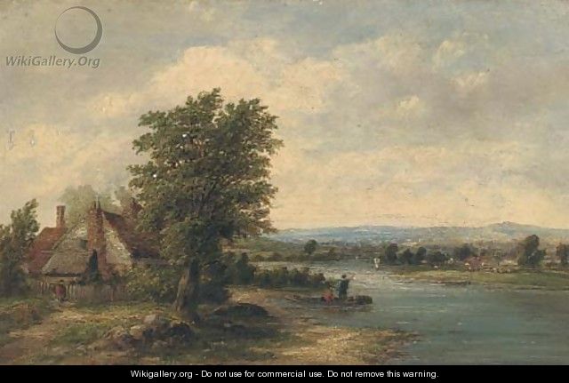 Figures in a boat in a landscape - (after) Joseph Thors