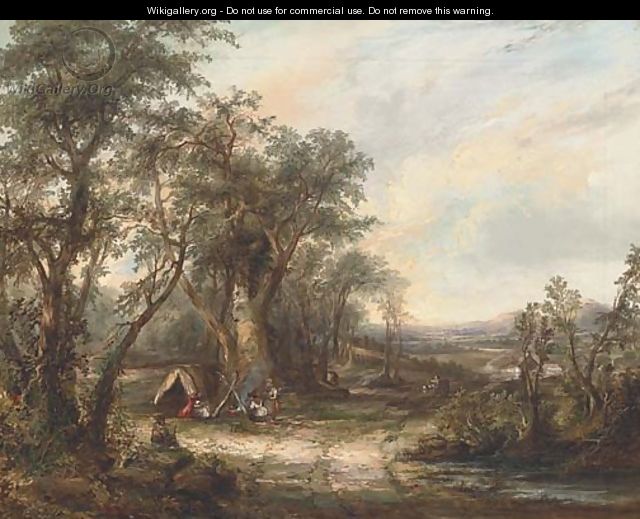 The gypsy encampment - (after) Joseph Paul Pettit