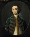Portrait of Henry Knight aged 14, half-length, in a gold embroidered blue coat and white waistcoat, feigned oval - (after) Highmore, Joseph