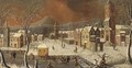 A view of a German town in winter - (after) Josef Van Bredael