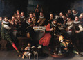 A nobleman with distinguished guests at a banquet - (after) Jeremias Van Winghen Or Wingen