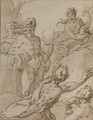 A river god, Pan, a female figure representing Abundance, and two other figures - (after) Karel Van Mander