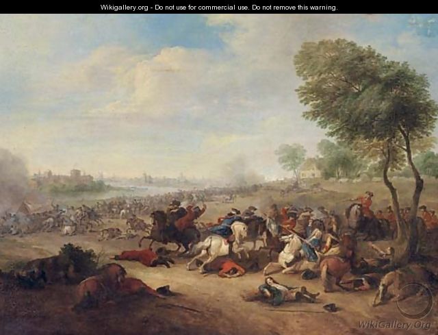 A cavalry skirmish - (after) Karel Bredael