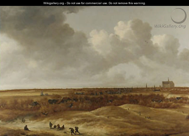 A panoramic landsape with Haarlem and the river Spaarne in the distance - (after) Jan The Younger Vermeer Van Haarlem