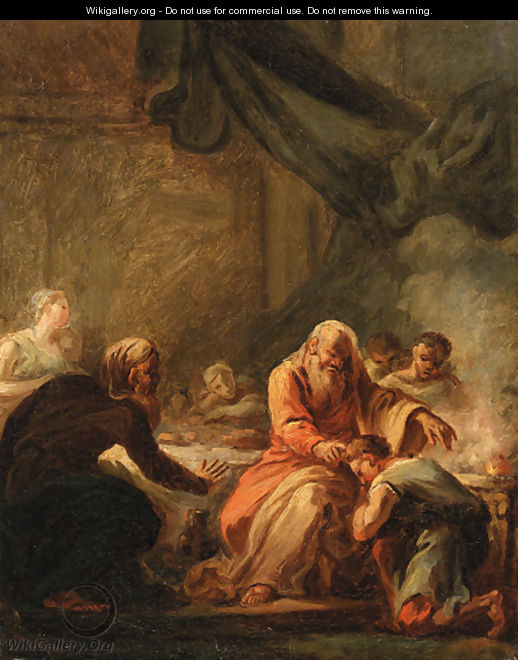David anointed by Samuel - (after) Fragonard, Jean-Honore