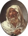 Head of a bearded man in a white cloak holding a dagger - (after) Fragonard, Jean-Honore