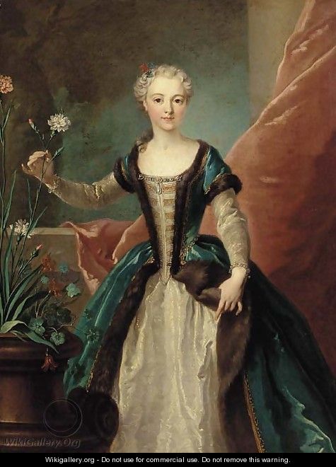 Portrait of a young lady - (after) Jean-Baptiste Oudry