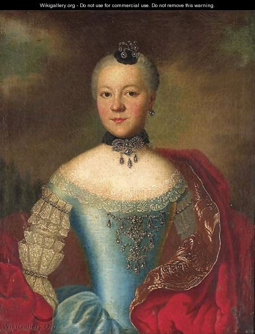 Portrait of a noblewoman - (after) Johann Georg Ziesenis