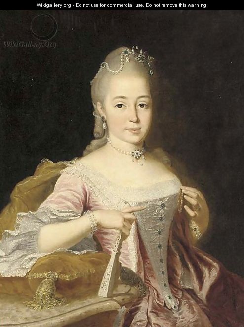 Portrait of a lady - (after) Johann Georg Ziesenis