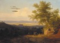 Travellers in a mountainous landscape - (after) Johan Christian Clausen Dahl