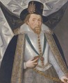 Portrait of King James I - (after) John De Critz
