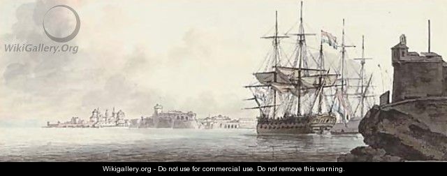 Dutch warships lying in an exotic harbour - (after) John The Younger Cleveley