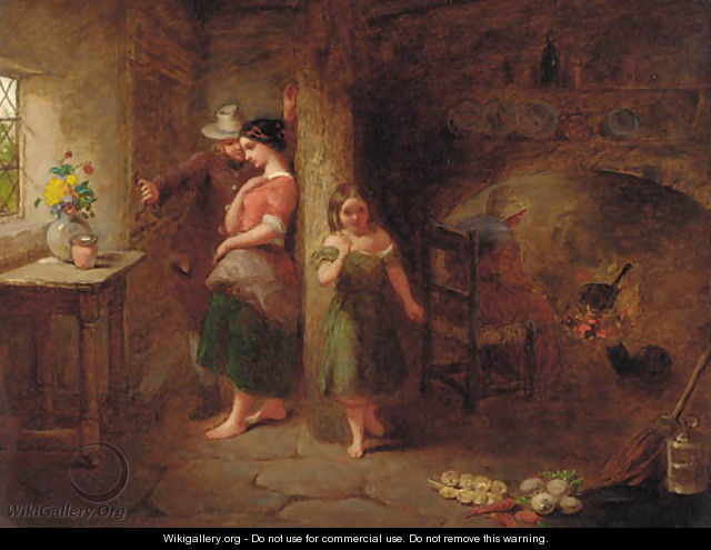 Figures in a cottage interior - After John Anthony Puller