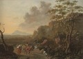 An Italianate mountainous landscape with herdsmen on a path - (after) Jan Both