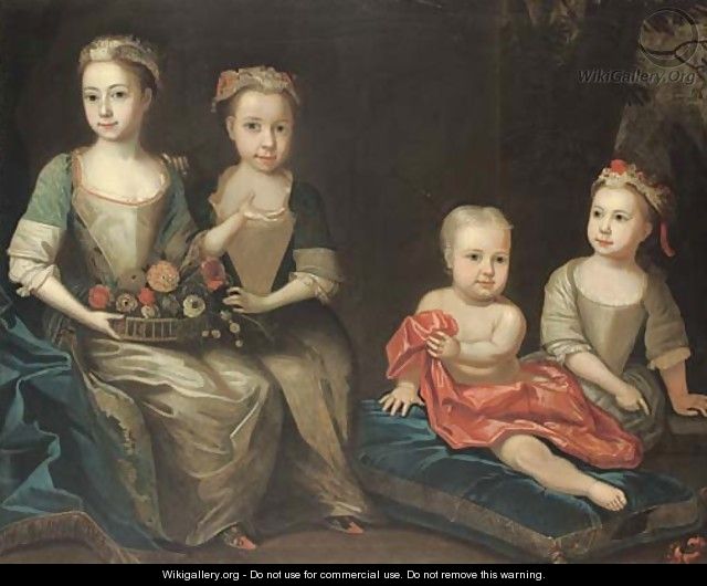 Group portrait of the Holdsworth children - (after) James Francis Mauber