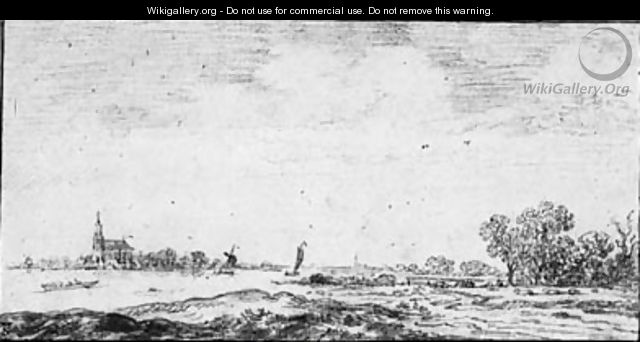 An extensive River Landscape with a Church in the Distance - (after) Jan Van Goyen