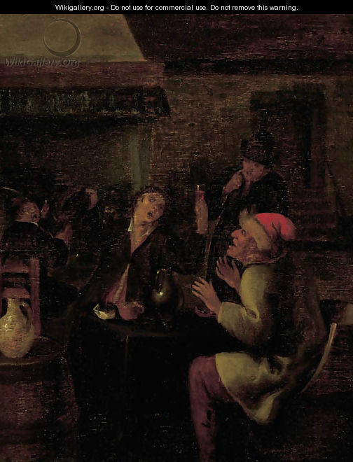 Boors drinking in a tavern - (after) Jan Steen