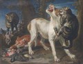 Cats attacking a dog in a landscape - (after) Jan Fyt
