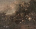 A cavalry skirmish - (attr.to) Huchtenburg, Jan van