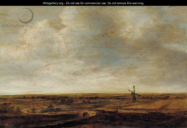 An extensive landscape with a windmill - (after) Jan The Elder Vermeer Van Haarlem