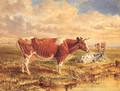 Cattle Resting In An Extensive River Landscape - Basil J. Nightingale