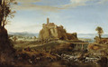 An Italianate Landscape with the town of Acquapendente, near Rome, and Shepherds and Washerwomen by the Banks of a River - Bartholomeus Breenbergh