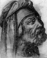 The head of an oriental looking up - Bartolomeo Passerotti